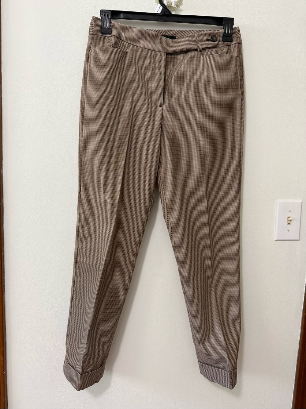 Talbots Women's Brown Tailored Cuffed Trousers